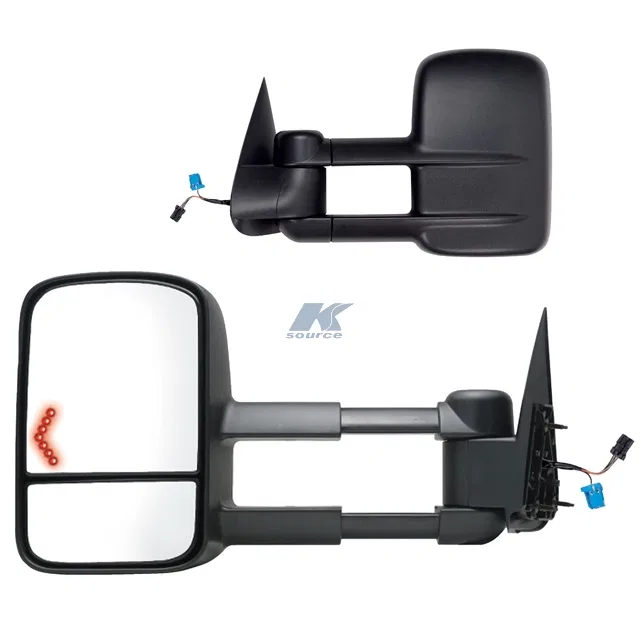 62075-76G – K-SOURCE Exterior Towing Mirror, OEM Replacement 4 Inch Extension Electric With Turn Signal Indicator Wit...